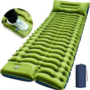 Ultralight Inflatable Camping Sleeping Pad with Pillow Hiking Travel Mat